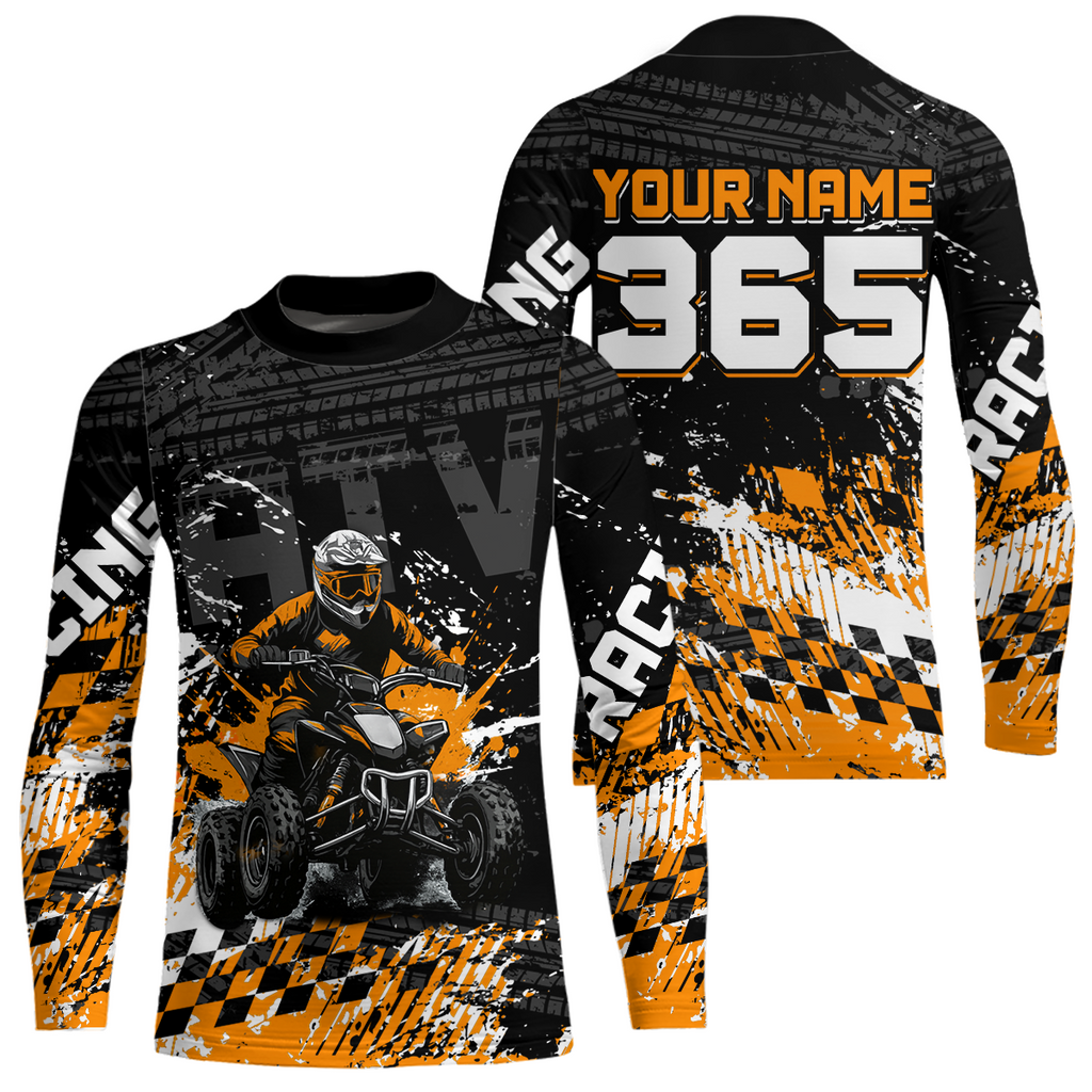 Custom Orange ATV Motocross Jersey Upf30+ Quad Bike Shirt Extreme Racing Adult Off-Road Quad Shirt