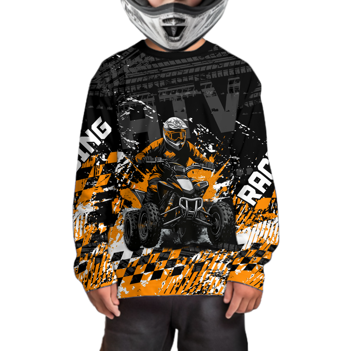 Custom Orange ATV Motocross Jersey Upf30+ Quad Bike Shirt Extreme Racing Adult Off-Road Quad Shirt