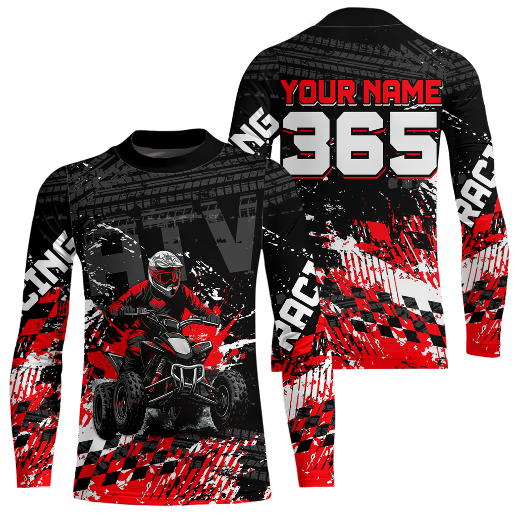 Custom Red ATV Motocross Jersey Upf30+ Quad Bike Shirt Extreme Racing Adult Off-Road Quad Shirt