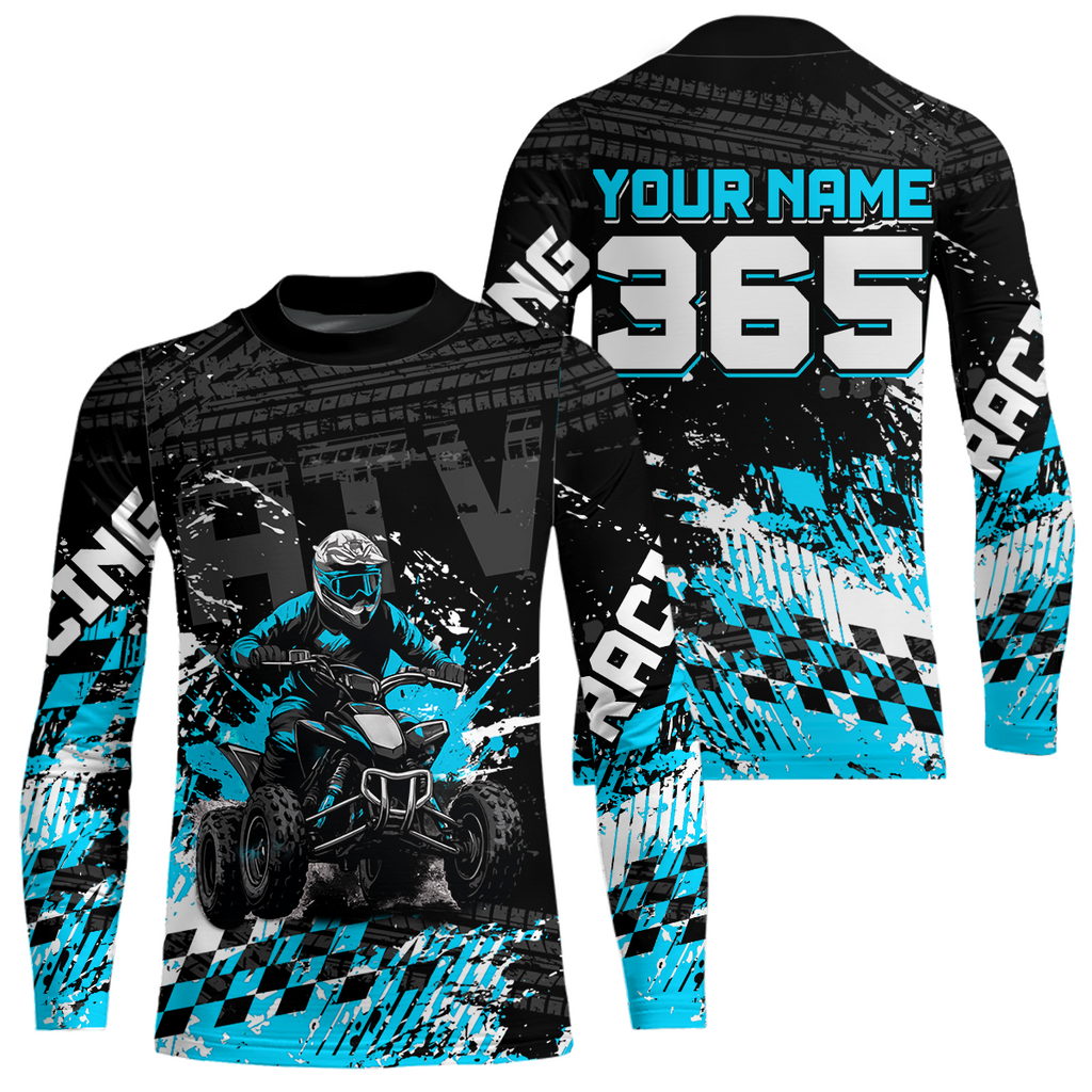Custom Turquoise ATV Motocross Jersey Upf30+ Quad Bike Shirt Extreme Racing Adult Off-Road Quad Shirt