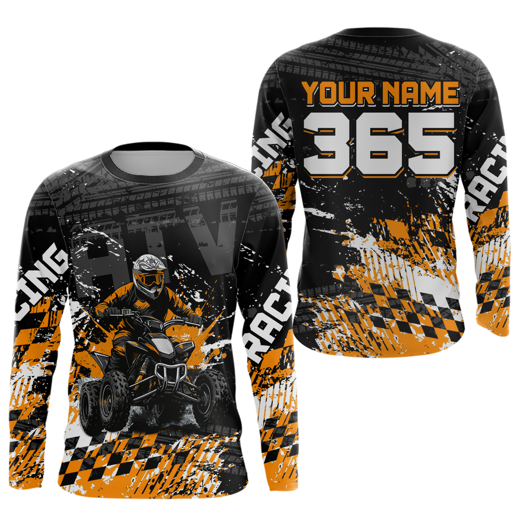 Custom Orange ATV Motocross Jersey Upf30+ Quad Bike Shirt Extreme Racing Adult Off-Road Quad Shirt
