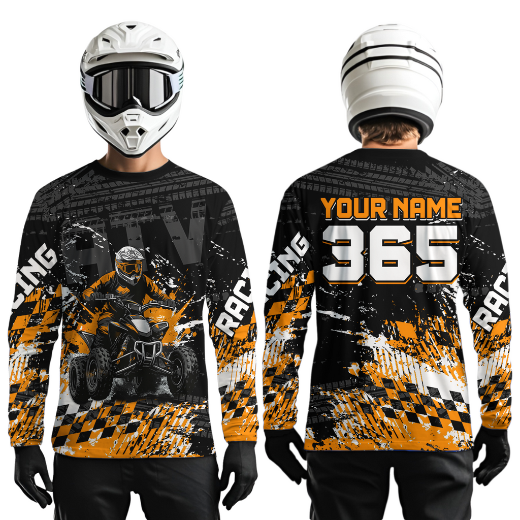 Custom Orange ATV Motocross Jersey Upf30+ Quad Bike Shirt Extreme Racing Adult Off-Road Quad Shirt