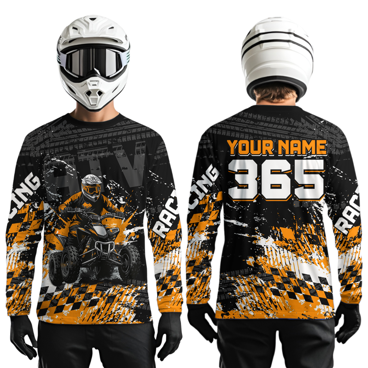 Custom Orange ATV Motocross Jersey Upf30+ Quad Bike Shirt Extreme Racing Adult Off-Road Quad Shirt