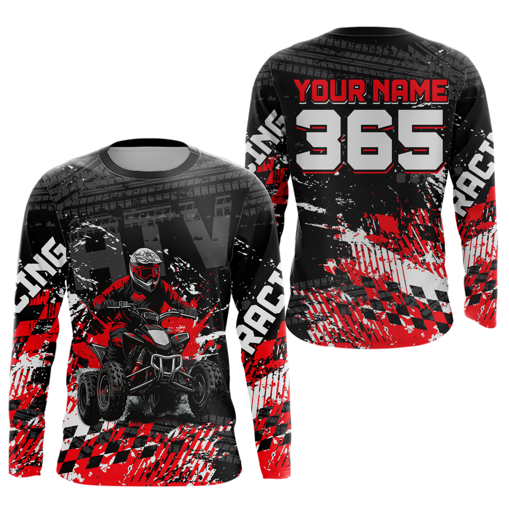 Custom Red ATV Motocross Jersey Upf30+ Quad Bike Shirt Extreme Racing Adult Off-Road Quad Shirt