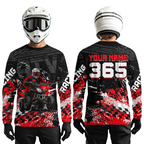 Custom Red ATV Motocross Jersey Upf30+ Quad Bike Shirt Extreme Racing Adult Off-Road Quad Shirt
