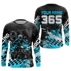 Custom Turquoise ATV Motocross Jersey Upf30+ Quad Bike Shirt Extreme Racing Adult Off-Road Quad Shirt