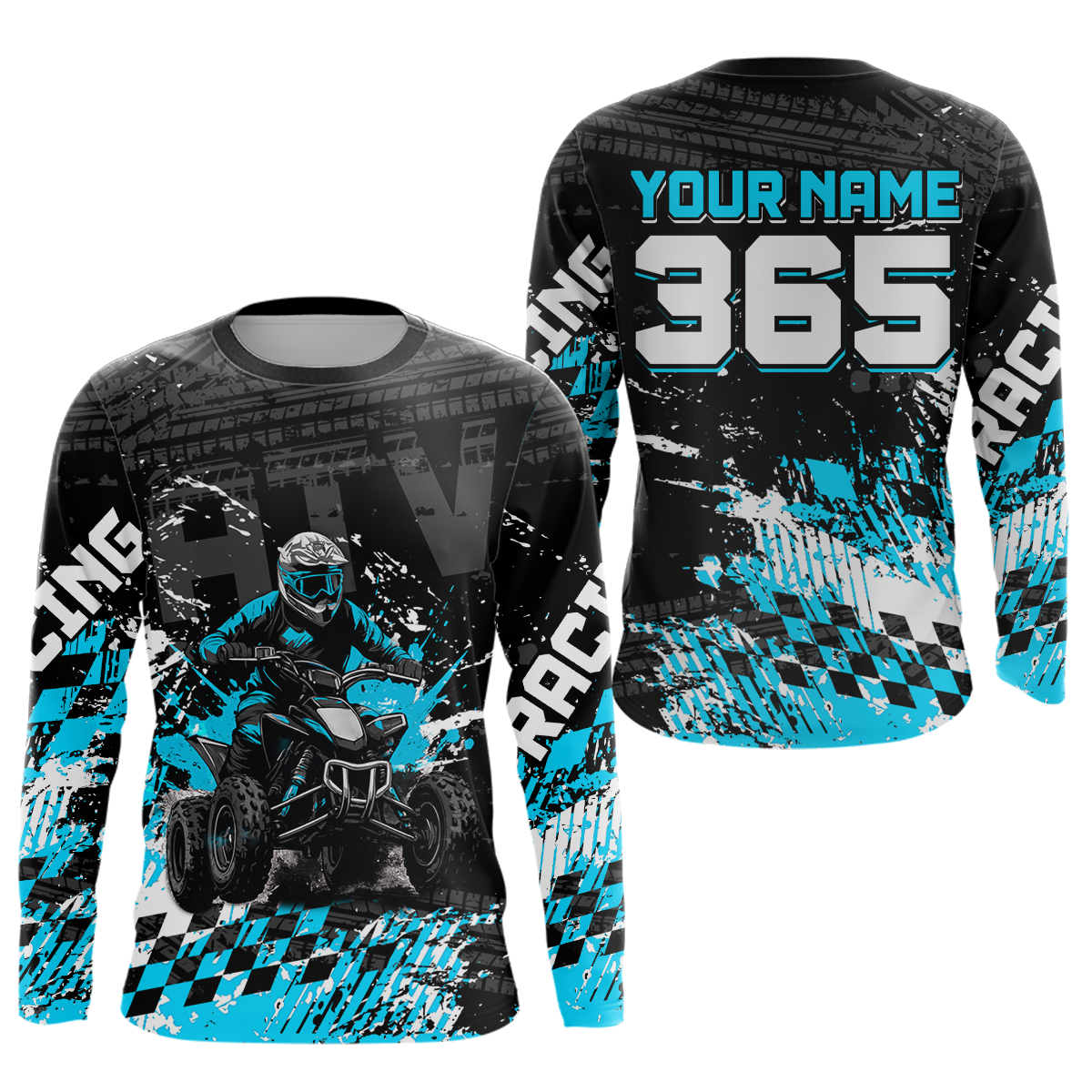 Custom Turquoise ATV Motocross Jersey Upf30+ Quad Bike Shirt Extreme Racing Adult Off-Road Quad Shirt