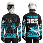 Custom Turquoise ATV Motocross Jersey Upf30+ Quad Bike Shirt Extreme Racing Adult Off-Road Quad Shirt