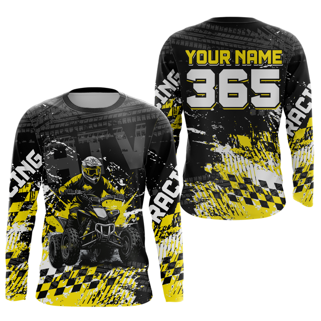 Custom Yellow ATV Motocross Jersey Upf30+ Quad Bike Shirt Extreme Racing Adult Off-Road Quad Shirt