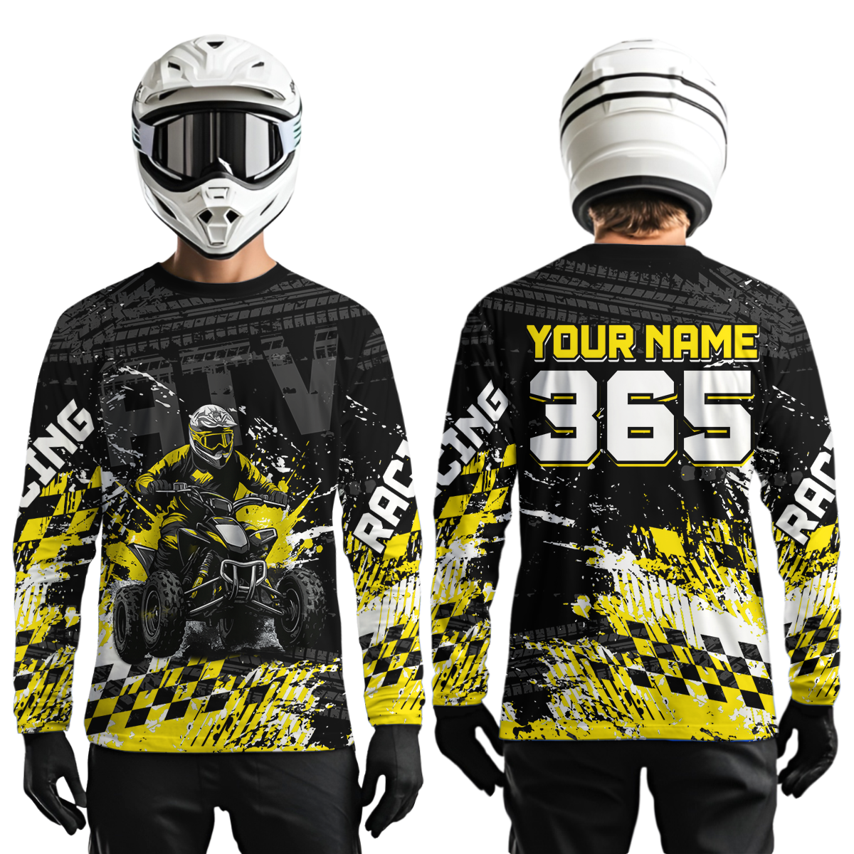 Custom Yellow ATV Motocross Jersey Upf30+ Quad Bike Shirt Extreme Racing Adult Off-Road Quad Shirt