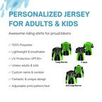 Personalized Racing Jersey +, Cool Bone Motorcycle Motocross Off-Road Riders Racewear