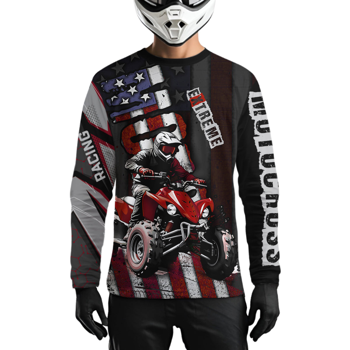Custom ATV Motocross Jerseys + Quad Bike Shirt Racing Adult American Flag Dirt Bike Jersey