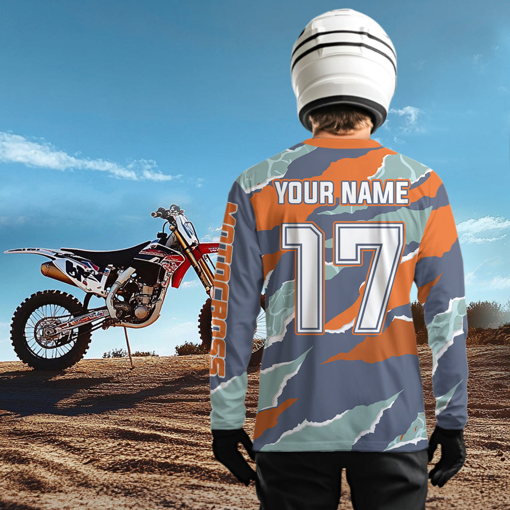 Camo Motocross Racing Jersey Dirt Bike Jersey Off Road Shirt Long Sleeve