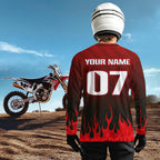 Flaming Motocross Jersey Custom Dirt Bike Jersey Motorcycle Shirt