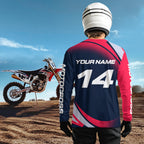 Custom Eagle ATV Riding Jersey Pink and Blue Quad Bike Jersey