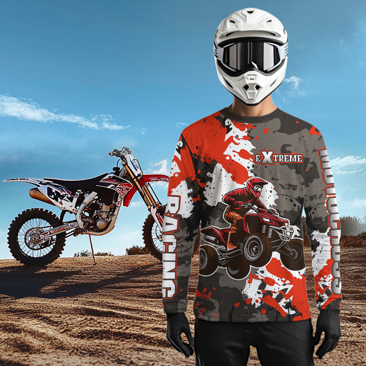 Camo ATV Racing Jersey Custom ATV Riding Shirt Quad Bike ATV Jersey Adult