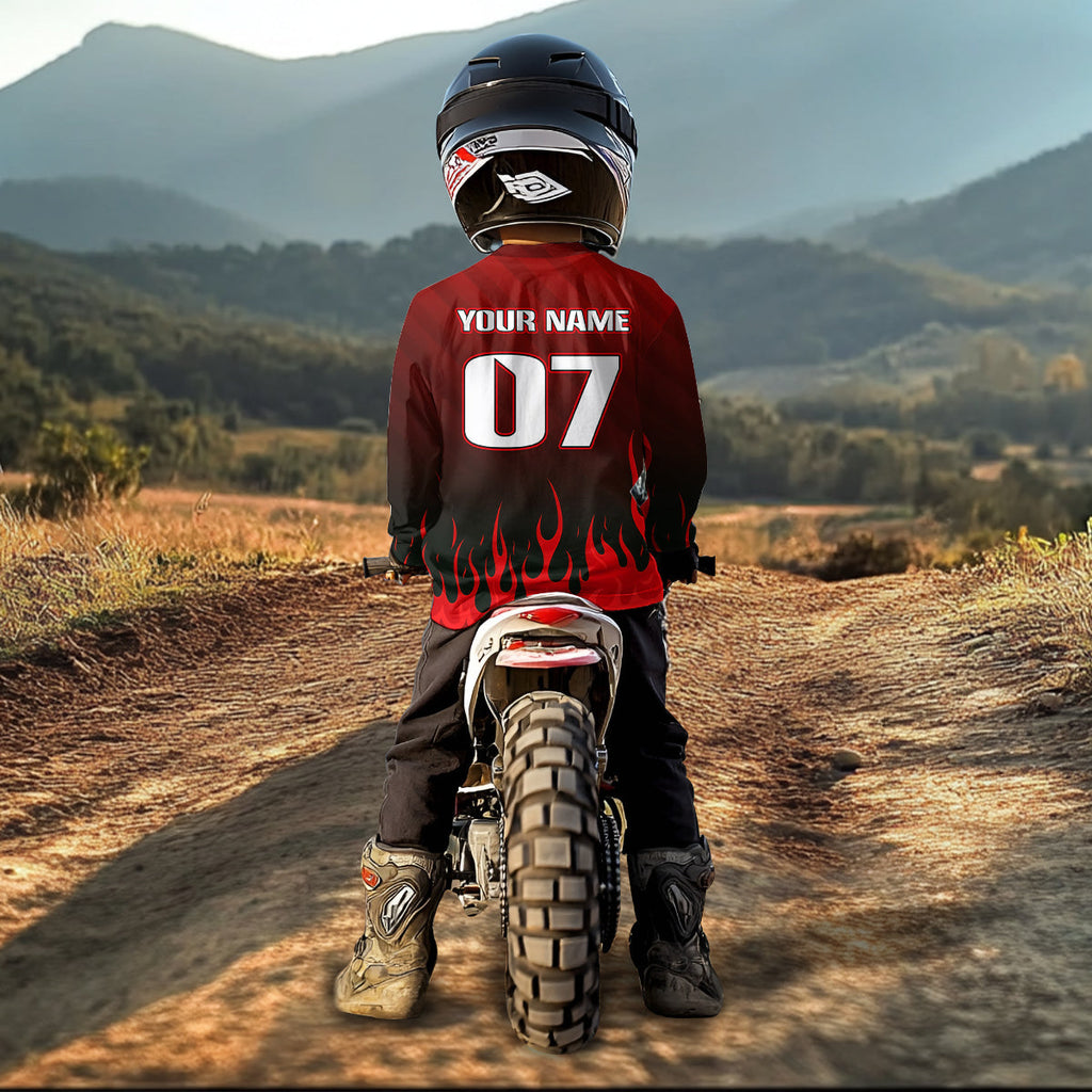 Flaming Motocross Jersey Custom Dirt Bike Jersey Motorcycle Shirt