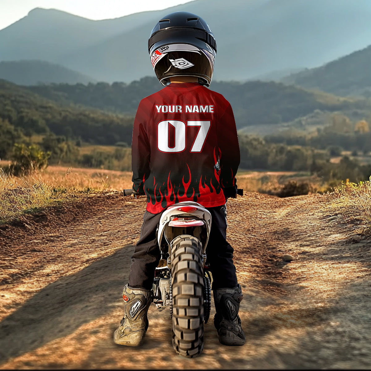 Flaming Motocross Jersey Custom Dirt Bike Jersey Motorcycle Shirt
