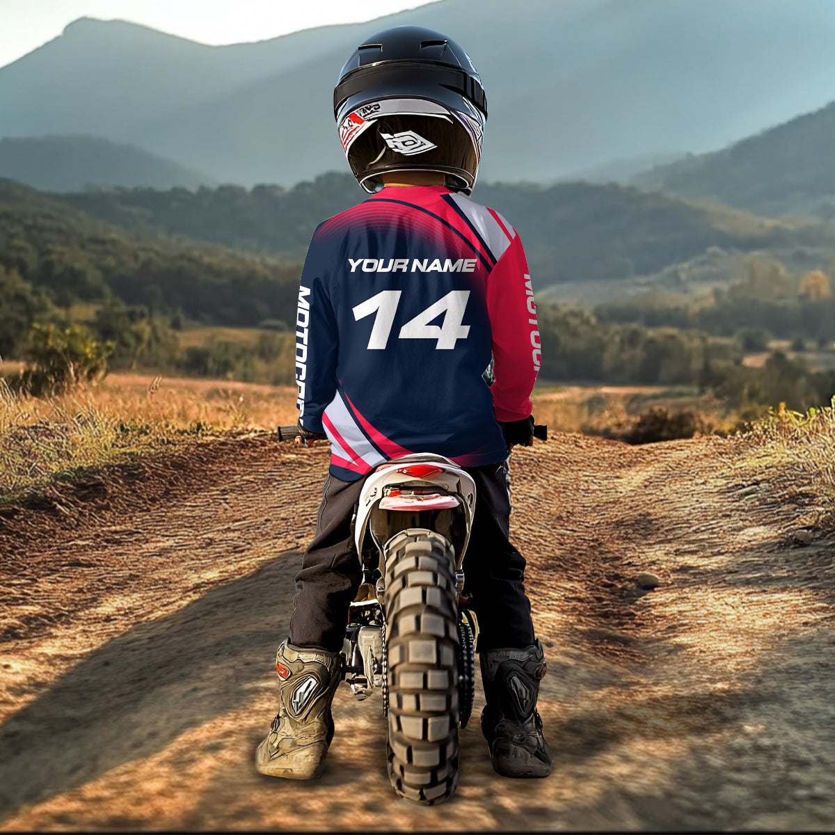 Custom Eagle ATV Riding Jersey Pink and Blue Quad Bike Jersey