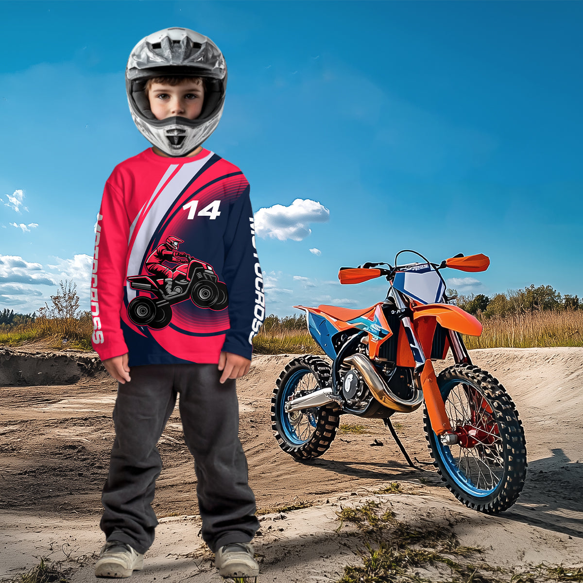 Custom Eagle ATV Riding Jersey Pink and Blue Quad Bike Jersey
