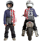 US Flag Dirt Bike Jersey Off-Road Shirt Custom Motocross Jersey +