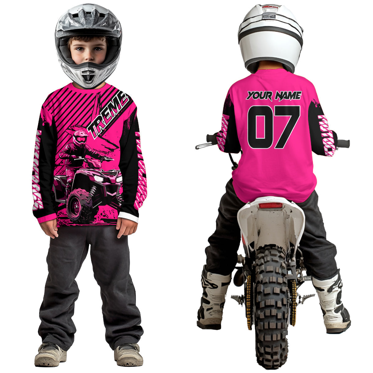 Pink ATV Racing Jersey Upf30+ Custom Motocross Jersey Extreme Riding Shirt