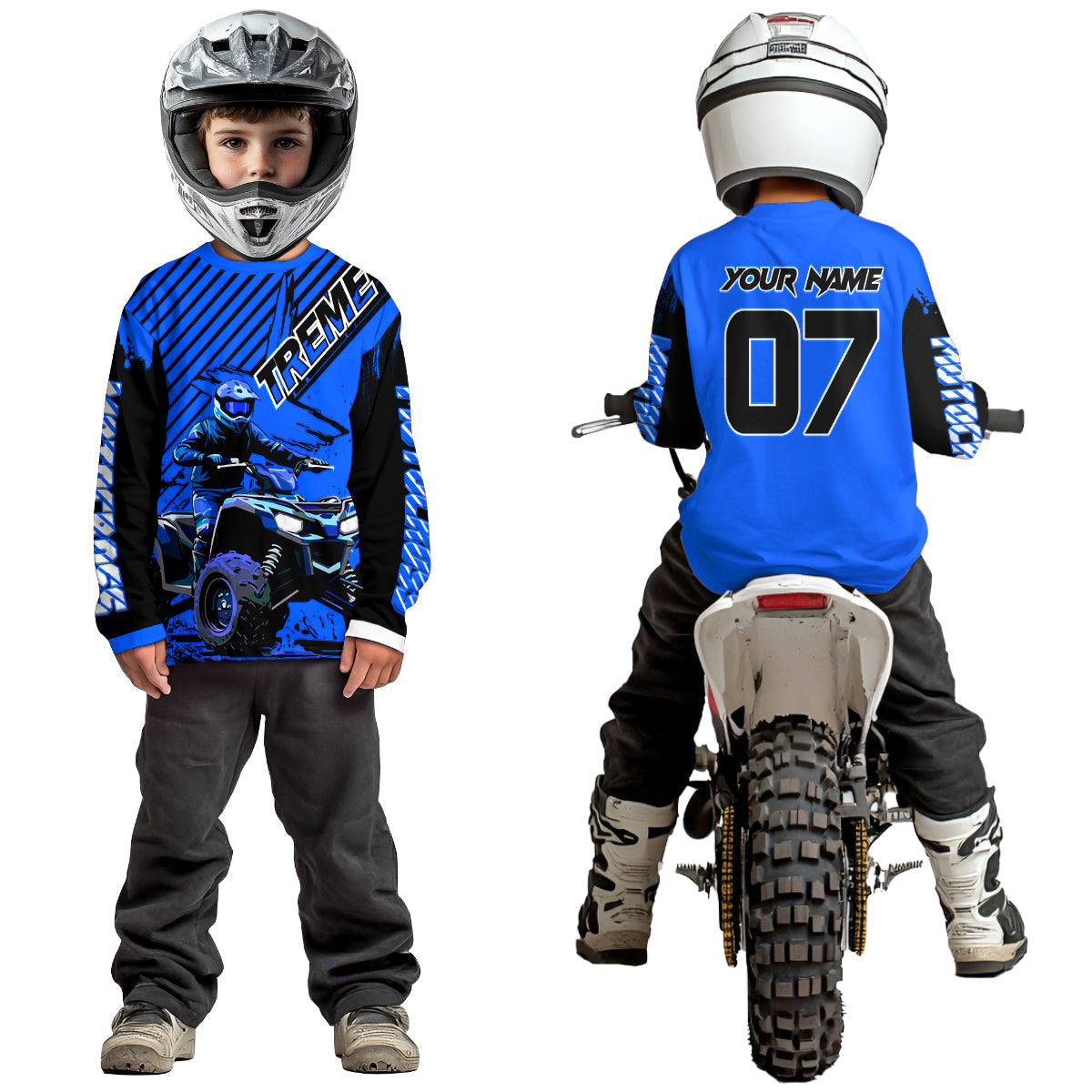 Blue ATV Racing Jersey Upf30+ Custom Motocross Jersey Extreme Riding Shirt