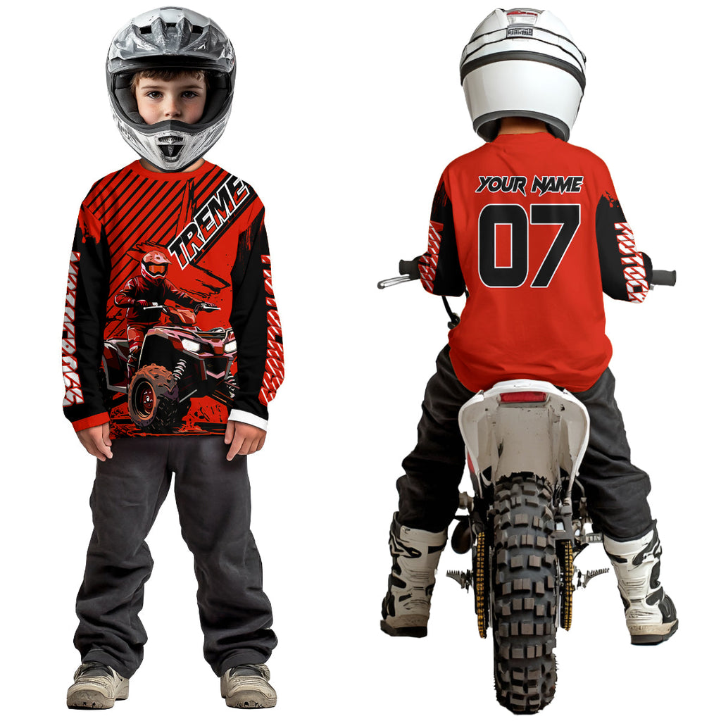 Red ATV Racing Jersey Upf30+ Custom Motocross Jersey Extreme Riding Shirt