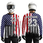 US Flag Dirt Bike Jersey Off-Road Shirt Custom Motocross Jersey +