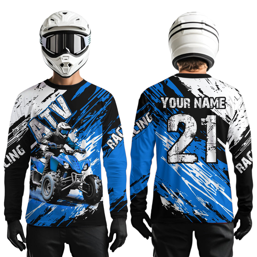 Blue Atv Motocross Jersey Custom Off-Road Quad Bike Shirt Mx Dirt Bike