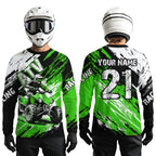 Green Atv Motocross Jersey Custom Off-Road Quad Bike Shirt Mx Dirt Bike