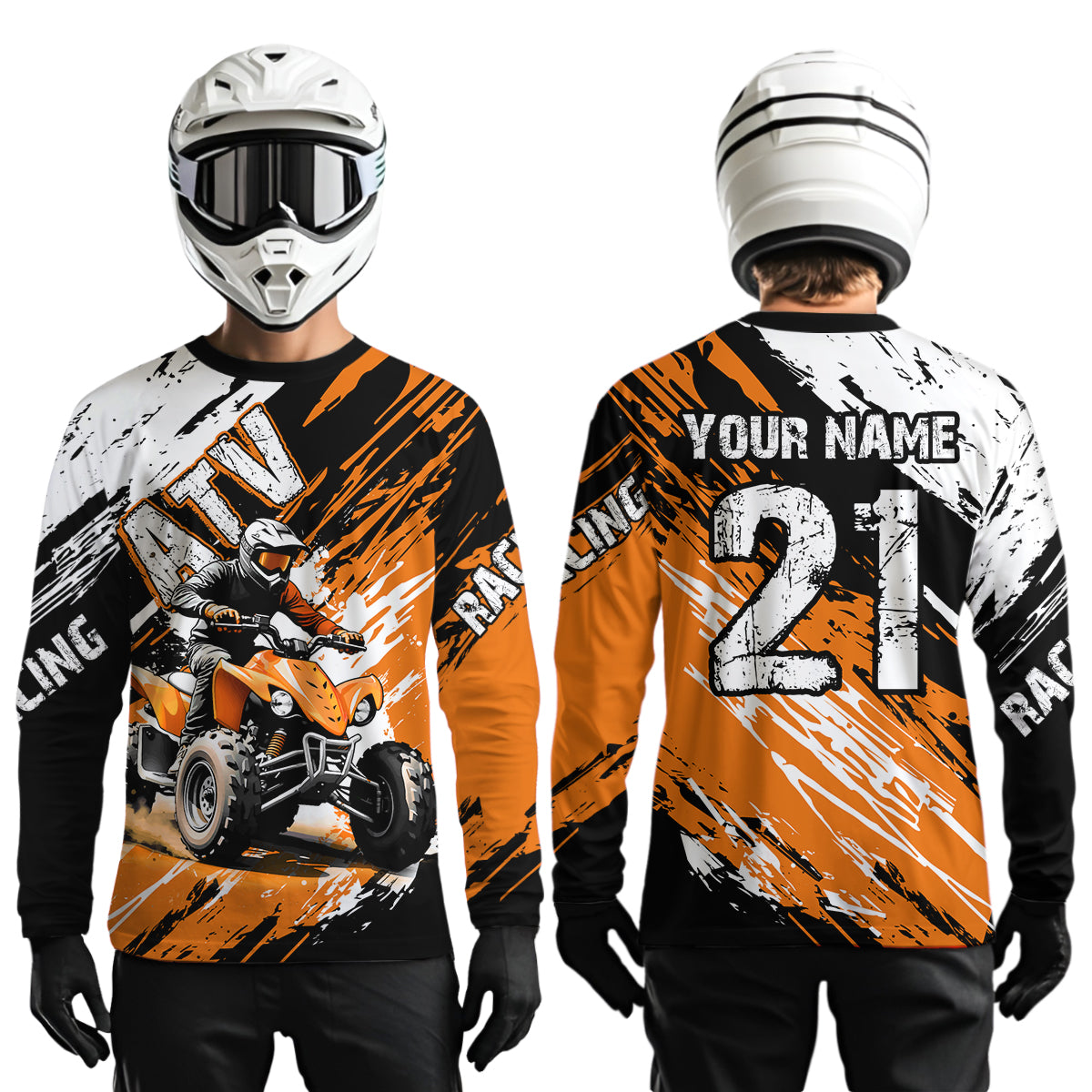 Orange Atv Motocross Jersey Custom Off-Road Quad Bike Shirt Mx Dirt Bike