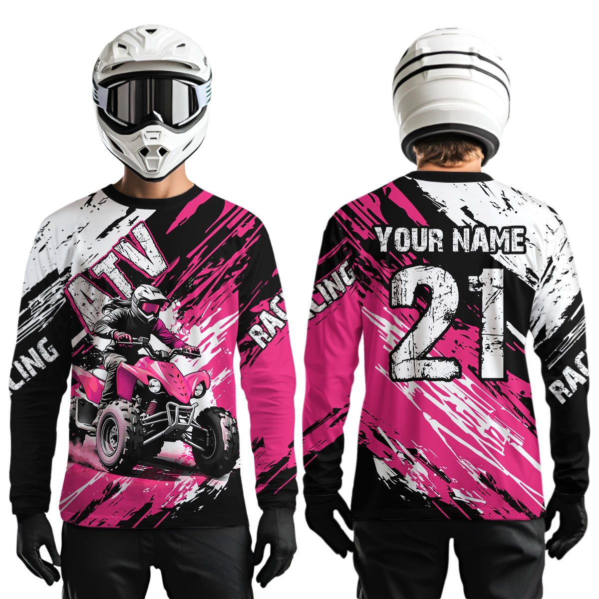 Pink Atv Motocross Jersey Custom Off-Road Quad Bike Shirt Mx Dirt Bike
