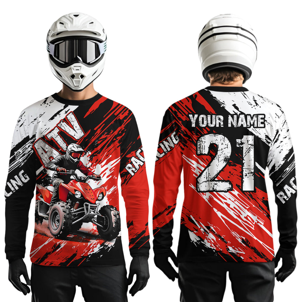 Red Atv Motocross Jersey Custom Off-Road Quad Bike Shirt Mx Dirt Bike