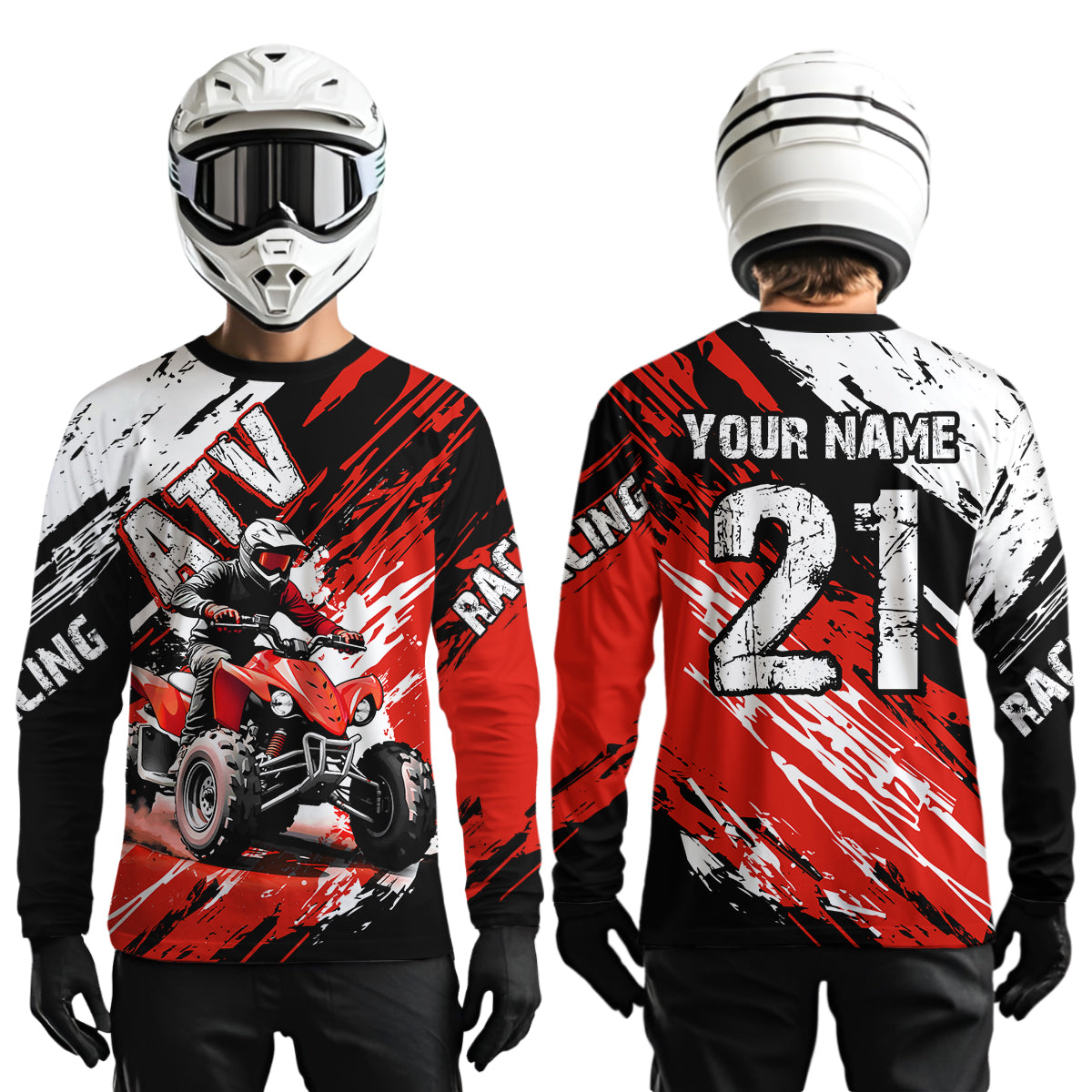 Red Atv Motocross Jersey Custom Off-Road Quad Bike Shirt Mx Dirt Bike