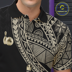 Black and Gold Tribal Pattern Bowling Jersey Bowling Uniform Bowling Team Shirts
