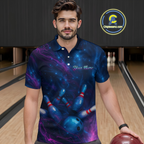 Watercolor Galaxy Bowling Shirts Team Custom Bowling Polo & Quarter Zip