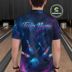Watercolor Galaxy Bowling Shirts Team Custom Bowling Polo & Quarter Zip