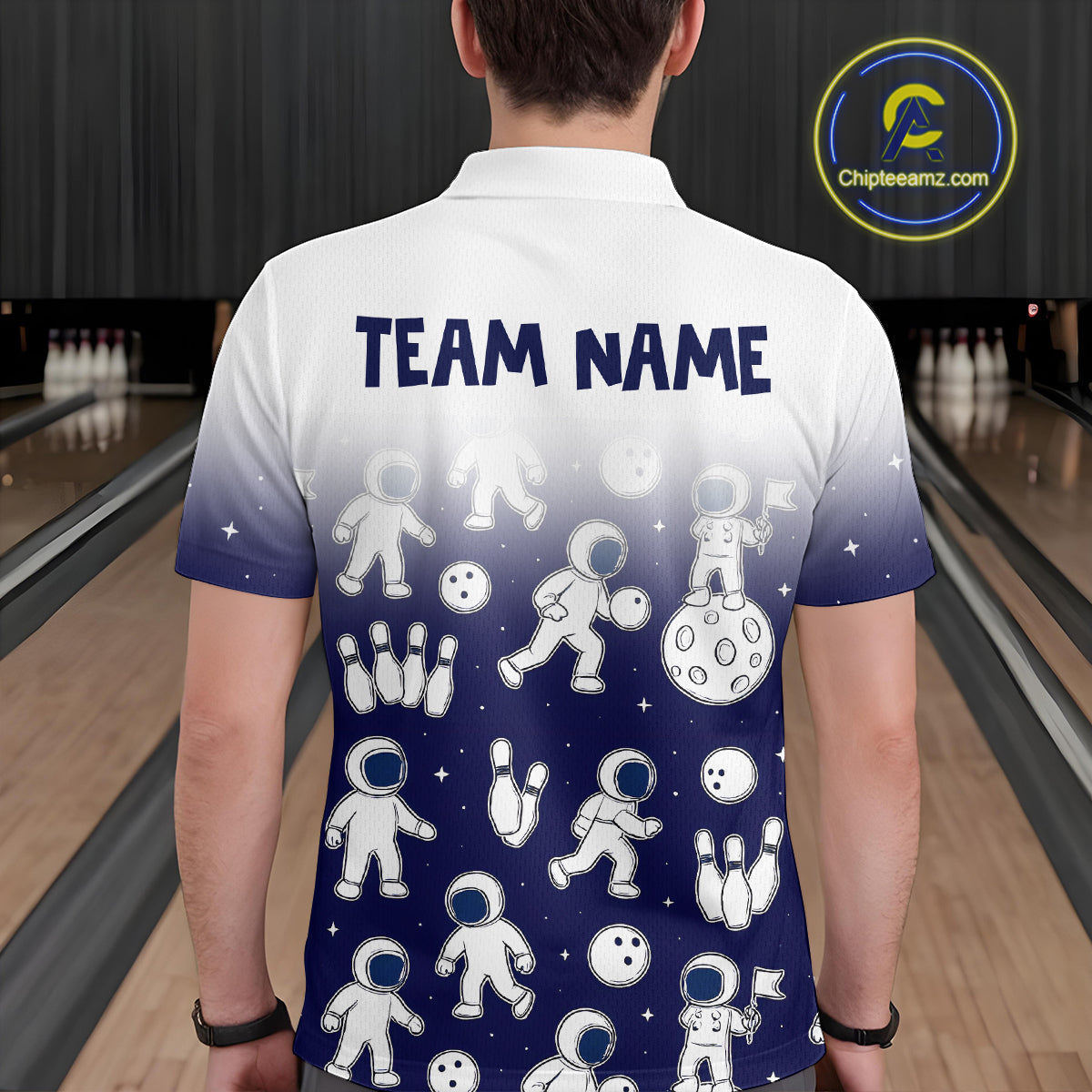 Astronaut Bowling Shirts Team Bowling Polo & Quarter Zip Shirts