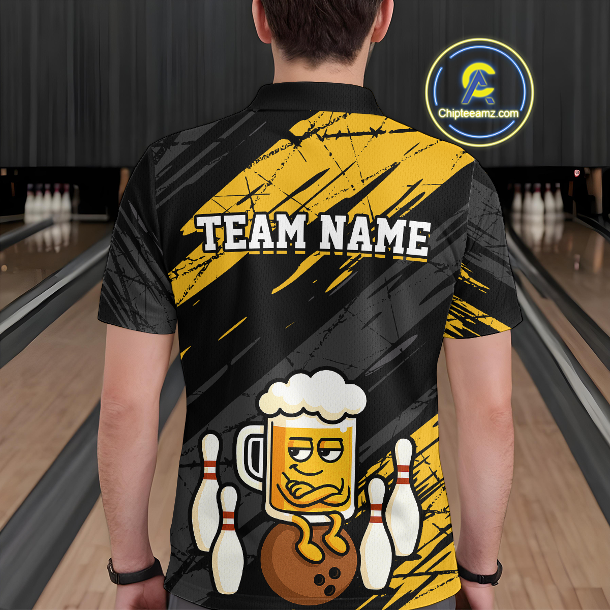 Custom Funny Beer Bowling Jersey Bowling Uniform Polo & 1/4 Zip Bowling Team Shirts