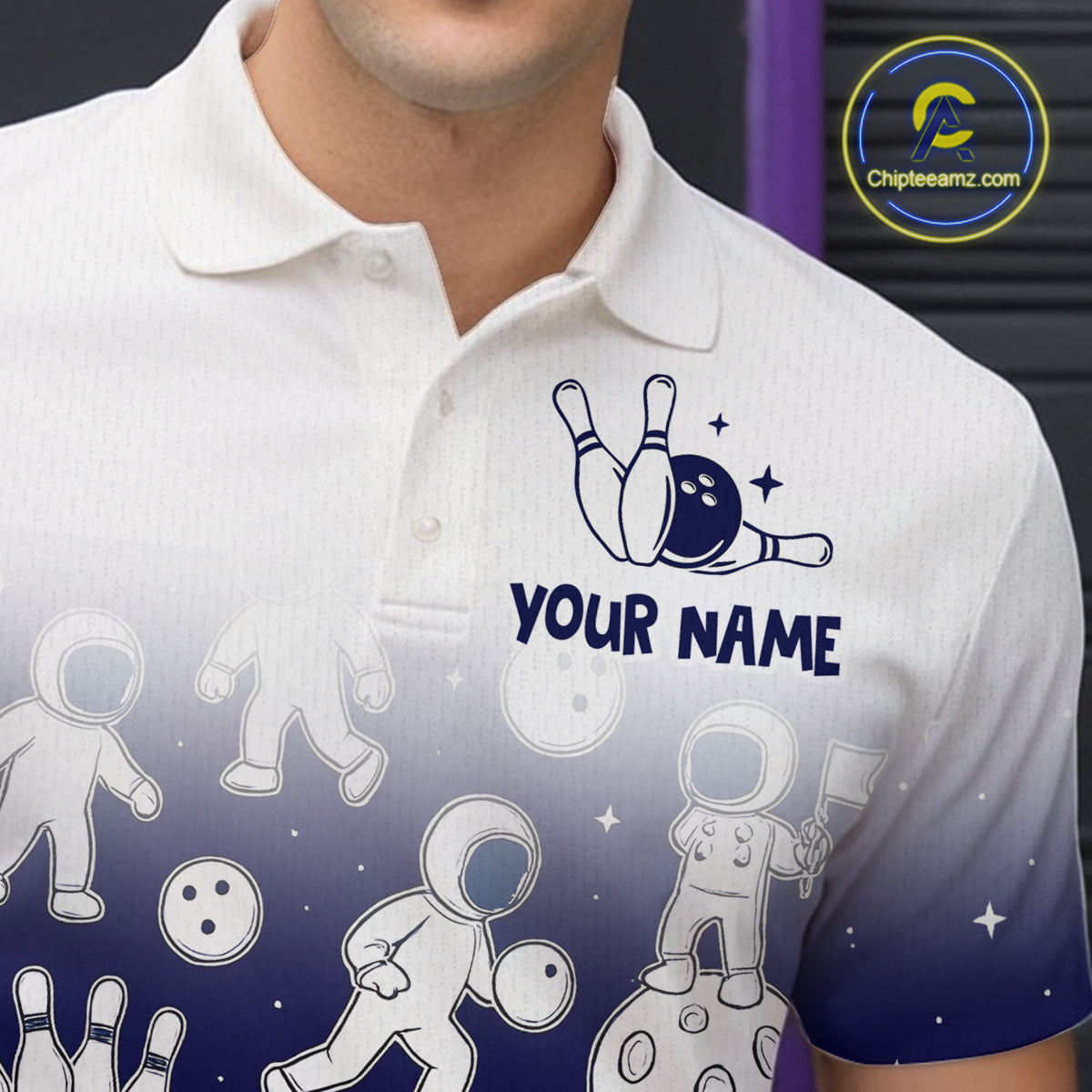 Astronaut Bowling Shirts Team Bowling Polo & Quarter Zip Shirts