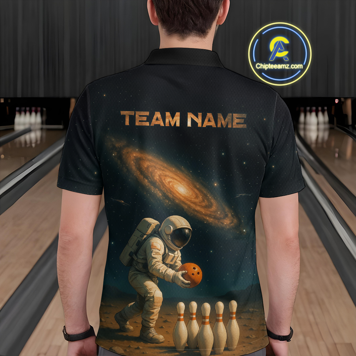 Astronaut Bowling Shirts Team Custom Bowling Polo and Quarter Zip