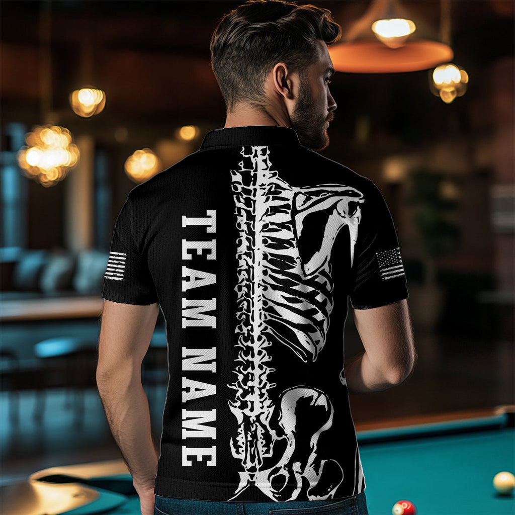 Custom Skull Bone 8 Ball Billiard Shirts Billiard Team Jerseys Polo & 1/4 Zip Shirts