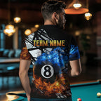 Custom Flame 8 Ball Billiard Shirts Billiard Team Jerseys Polo & 1/4 Zip Shirts