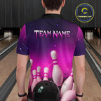 Purple Galaxy Bowling Shirts Custom Team Bowling Jersey for Bowlers