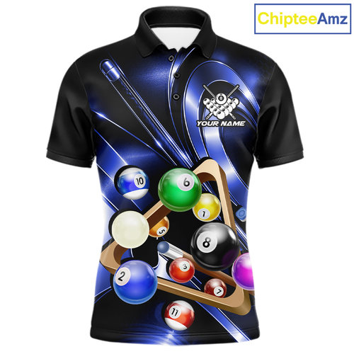 Custom Ball Pool Shirts Blue Billiard Shirt Billiard Team Jersey Billiard League