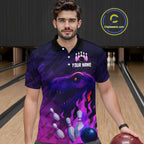Dinosaur Purple Bowling Shirts Custom Team Bowling Jerseys for Bowlers