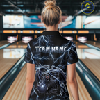 Custom Thunder Skeleton Bowling Jersey Polo & 1/4 Zip Bowling Team Shirts