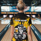 Custom Beer Wolf Bowling Jersey Bowling Team Shirts Bowling Polo & 1/4 Zip