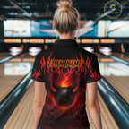 Red Flame Demon Bowling Ball Shirt Custom Bowling Team Jersey Bowling Outfit